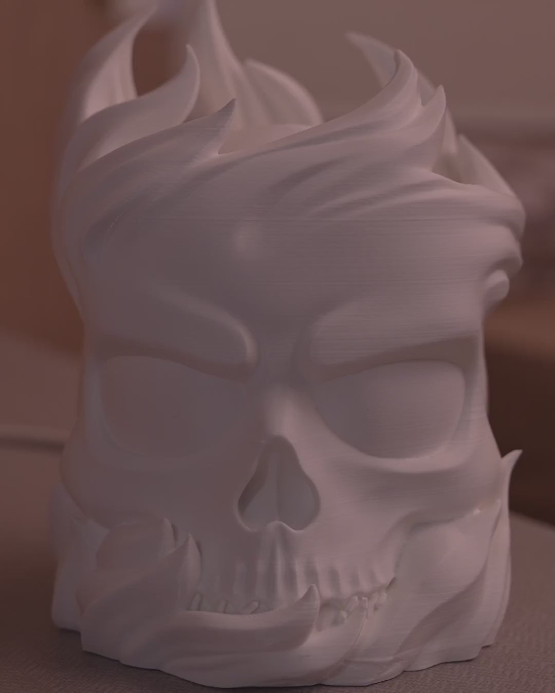 Skull Sphere Table Lamp — Skull Table Lamp, 3D Printed Accent Lamp, Home Decor, Gift for Her