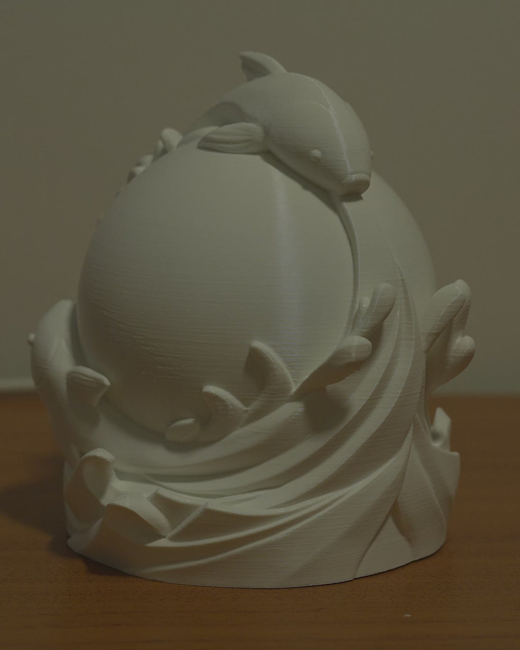 Twin Fish Sphere Table Lamp — Animal Table Lamp, 3D Printed Accent Lamp, Home Decor, Gift for Her