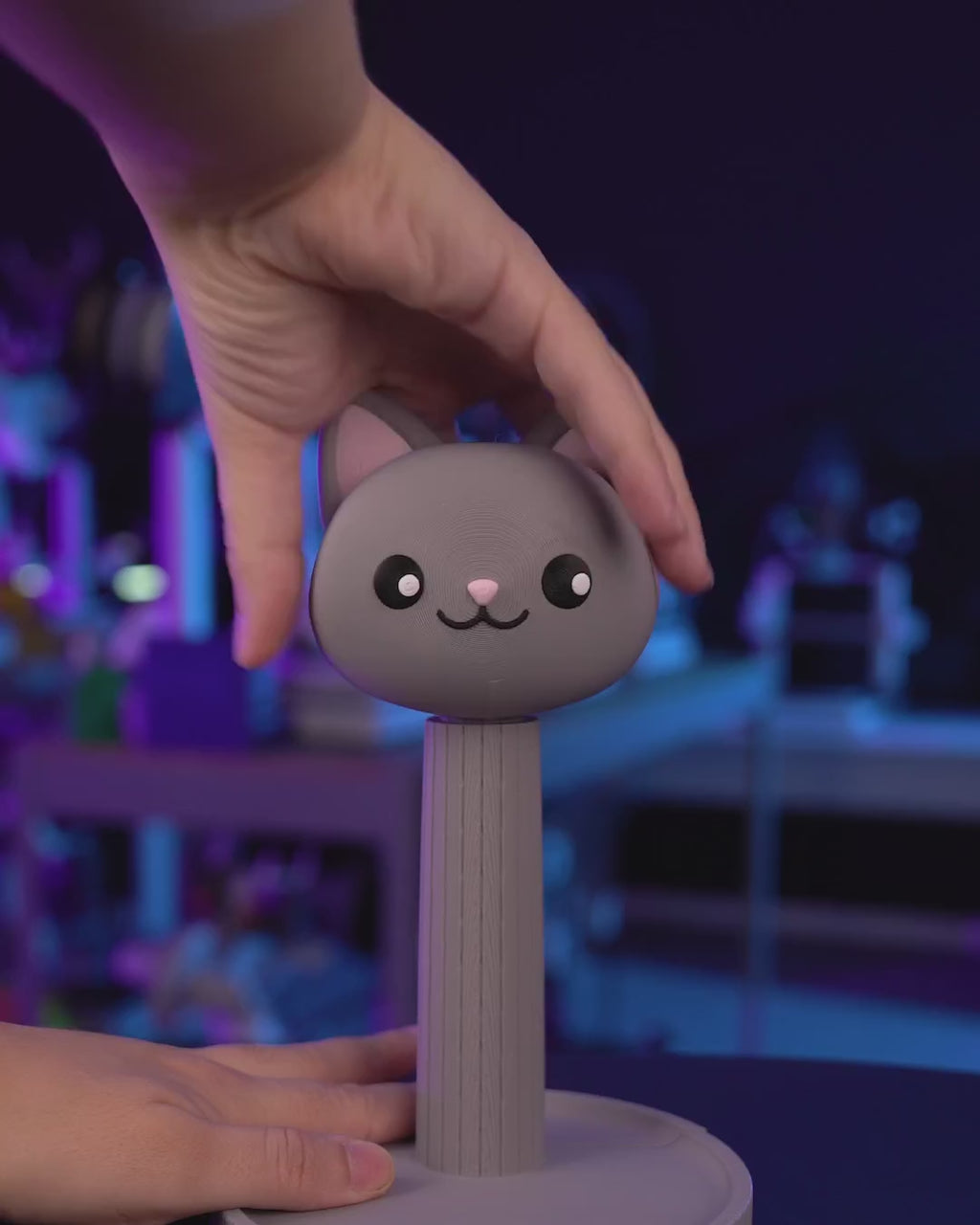 Whiskers Headset Holder — Cat Headphone Stand, 3D Printed Headset Holder, Gaming Desk Decor, Gift for Gamers