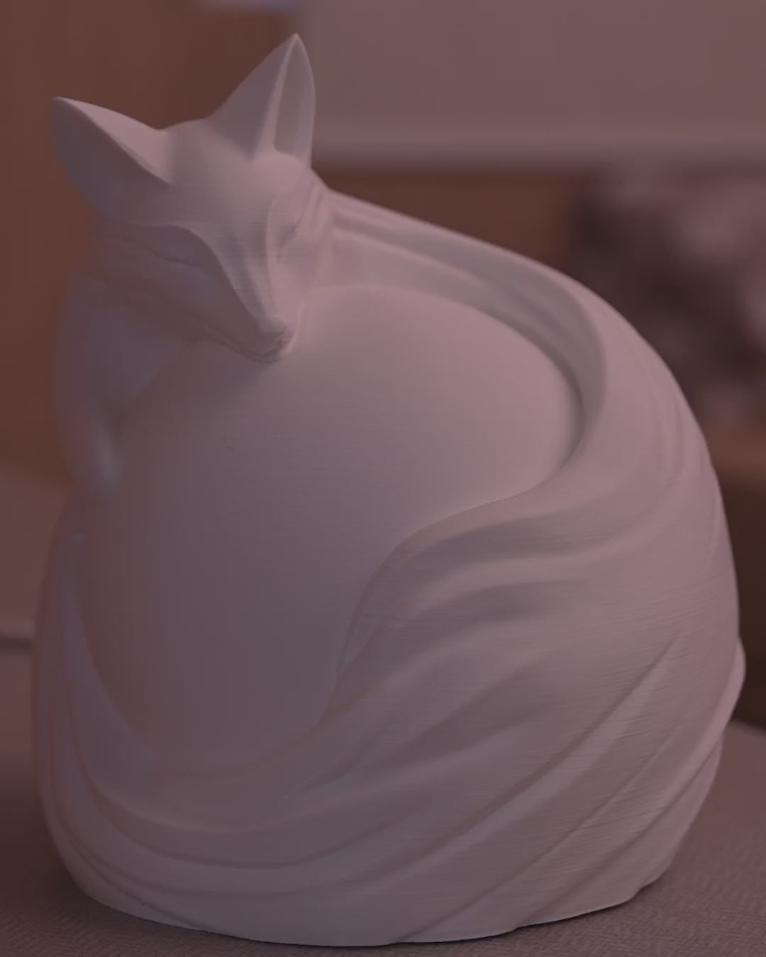 Vulpine Sphere Table Lamp — Animal Table Lamp, 3D Printed Accent Lamp, Home Decor, Gift for Her